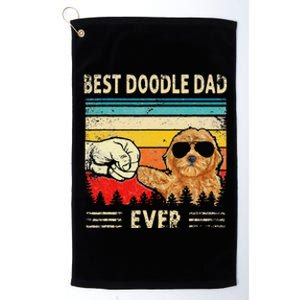 Best Doodle Dad Ever Goldendoodle Dog Dad Gift Fathers Day Platinum Collection Golf Towel