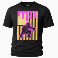 Baseball Drip Dripping Ice Cream Baseball American Flag Cooling Performance Crew T-Shirt