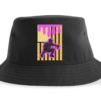 Baseball Drip Dripping Ice Cream Baseball American Flag Sustainable Bucket Hat