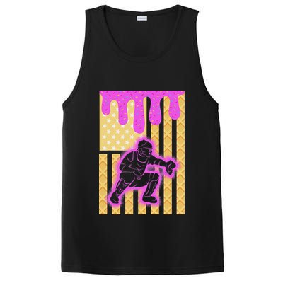 Baseball Drip Dripping Ice Cream Baseball American Flag PosiCharge Competitor Tank