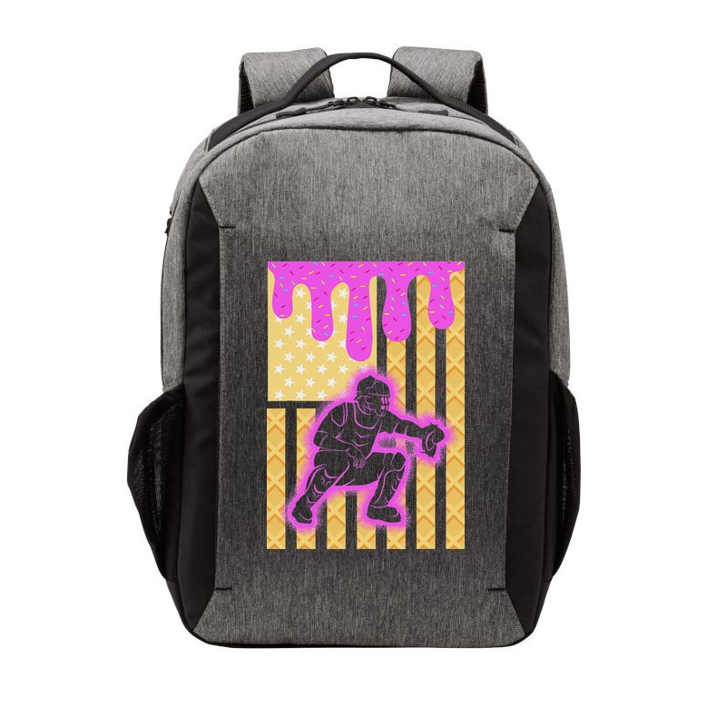 Baseball Drip Dripping Ice Cream Baseball American Flag Vector Backpack
