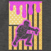 Baseball Drip Dripping Ice Cream Baseball American Flag Vector Backpack