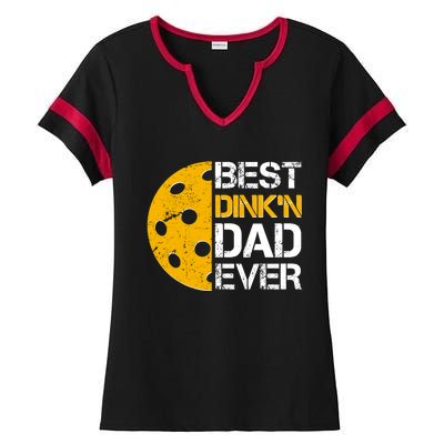 Best Dinkn Dad Ever Pickle Ball Ladies Halftime Notch Neck Tee