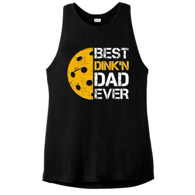 Best Dinkn Dad Ever Pickle Ball Ladies PosiCharge Tri-Blend Wicking Tank