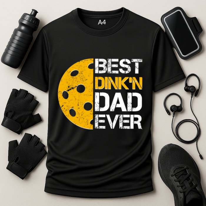 Best Dinkn Dad Ever Pickle Ball Cooling Performance Crew T-Shirt