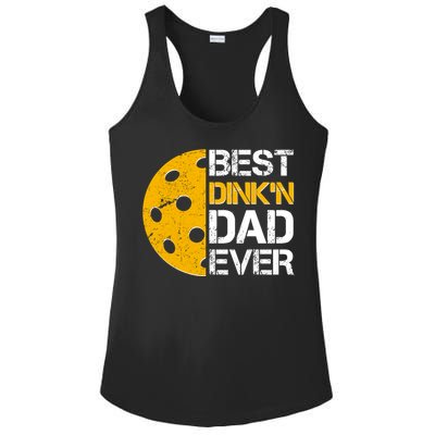 Best Dinkn Dad Ever Pickle Ball Ladies PosiCharge Competitor Racerback Tank