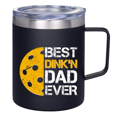 Best Dinkn Dad Ever Pickle Ball 12oz Stainless Steel Coffee Mug