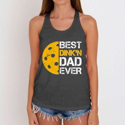 Best Dinkn Dad Ever Pickle Ball Women's Knotted Racerback Tank