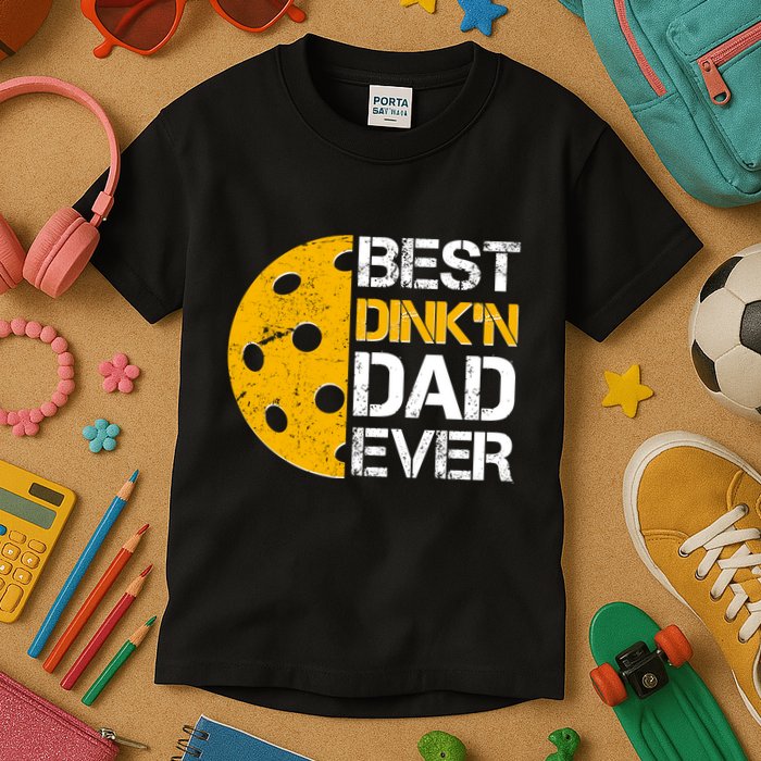 Best Dinkn Dad Ever Pickle Ball Kids T-Shirt