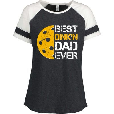 Best Dinkn Dad Ever Pickle Ball Enza Ladies Jersey Colorblock Tee