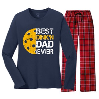 Best Dinkn Dad Ever Pickle Ball Women's Long Sleeve Flannel Pajama Set 