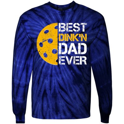 Best Dinkn Dad Ever Pickle Ball Tie-Dye Long Sleeve Shirt