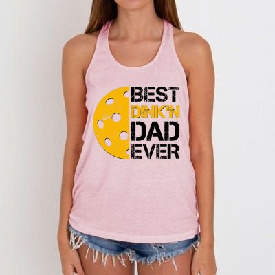 Best Dinkn Dad Ever Pickle Ball Women's Knotted Racerback Tank