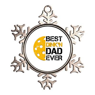 Best Dinkn Dad Ever Pickle Ball Metallic Star Ornament