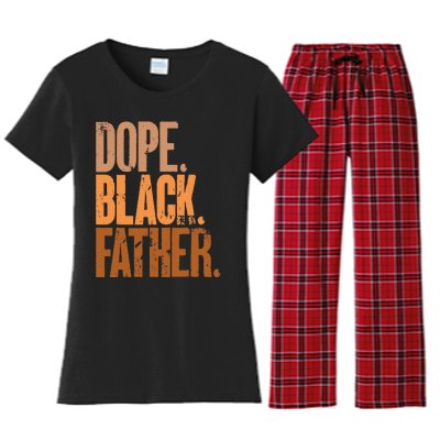 Black Dad Dope Black Father Fathers Day Women's Flannel Pajama Set