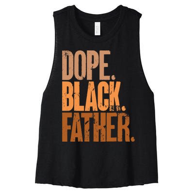 Black Dad Dope Black Father Fathers Day Women's Racerback Cropped Tank