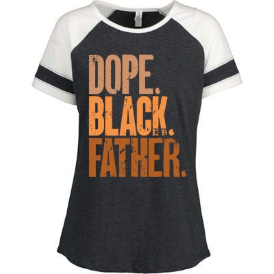 Black Dad Dope Black Father Fathers Day Enza Ladies Jersey Colorblock Tee