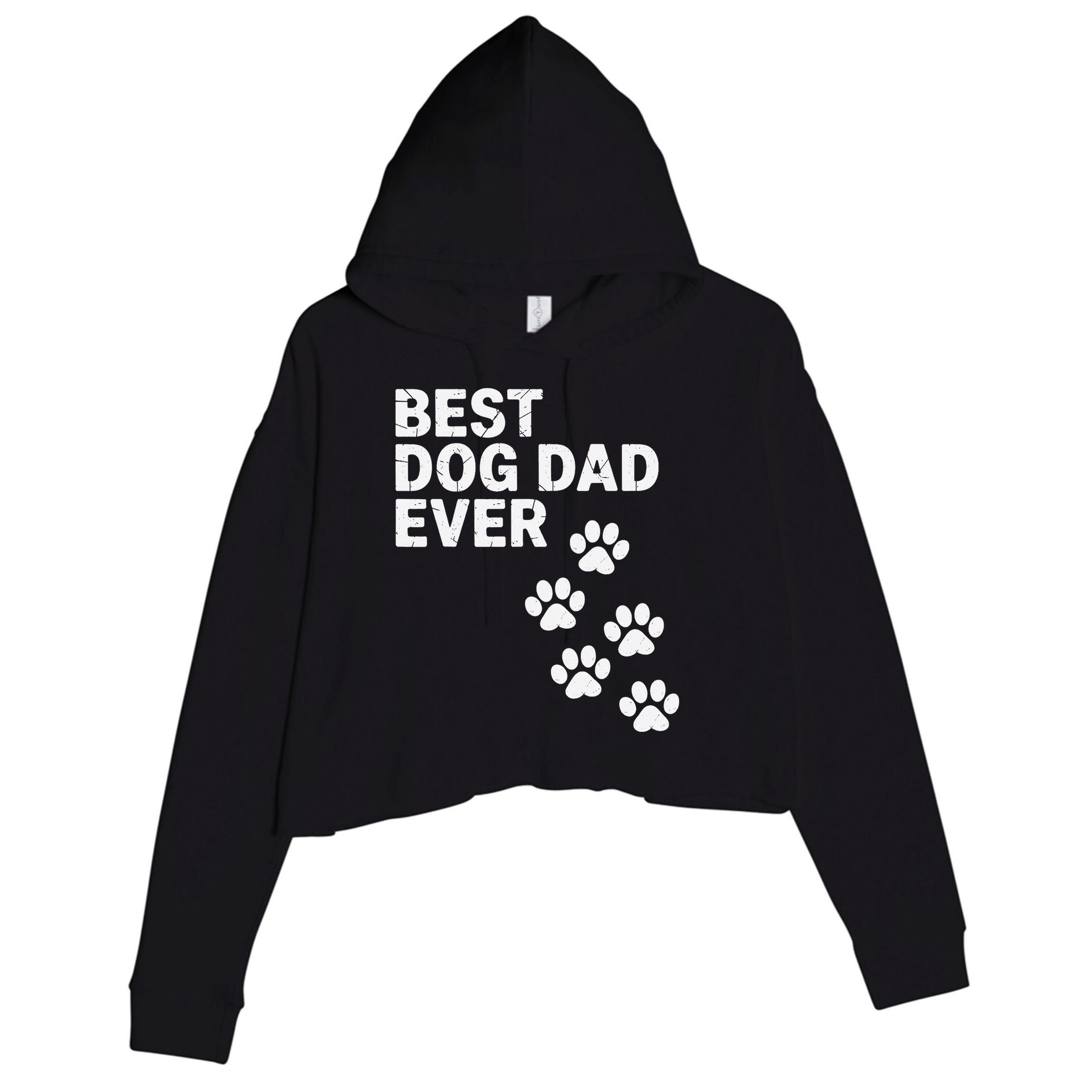 Best Dog Dad Ever Present For Fathers Day Crop Fleece Hoodie