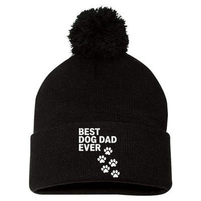 Best Dog Dad Ever Present For Fathers Day Pom Pom 12in Knit Beanie
