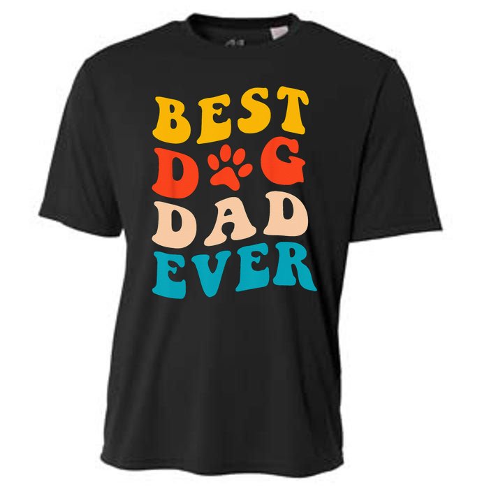 Best Dog Dad Ever Fathers Day Dog Dad Retro Vintage Cooling Performance Crew T-Shirt