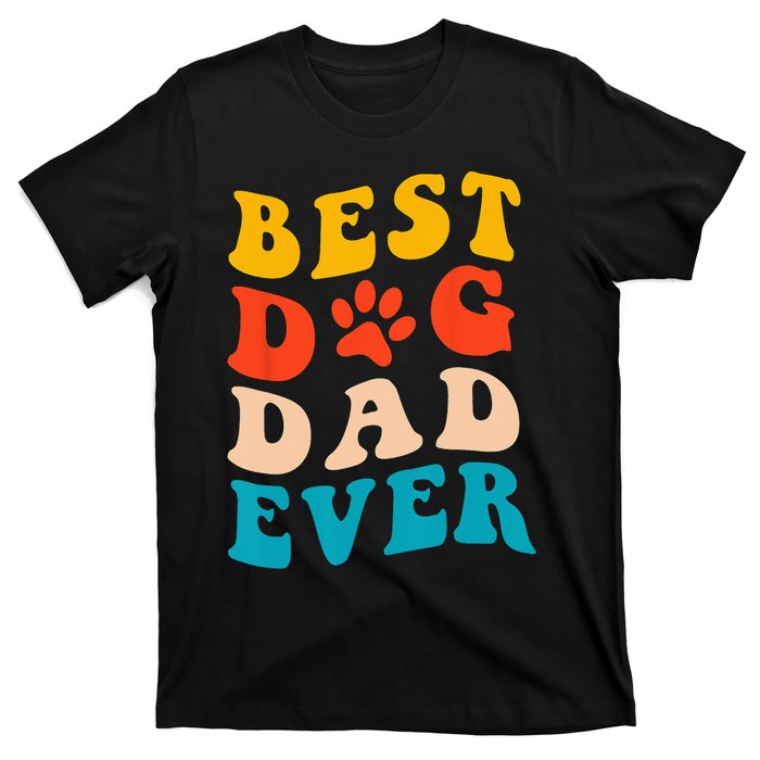 Best Dog Dad Ever Fathers Day Dog Dad Retro Vintage T-Shirt