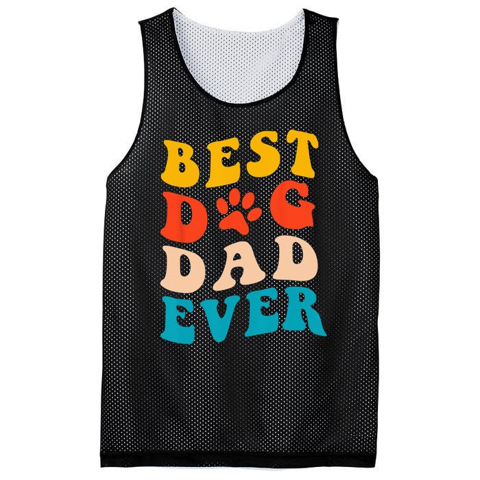 Best Dog Dad Ever Fathers Day Dog Dad Retro Vintage Mesh Reversible Basketball Jersey Tank