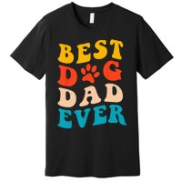 Best Dog Dad Ever Fathers Day Dog Dad Retro Vintage Premium T-Shirt