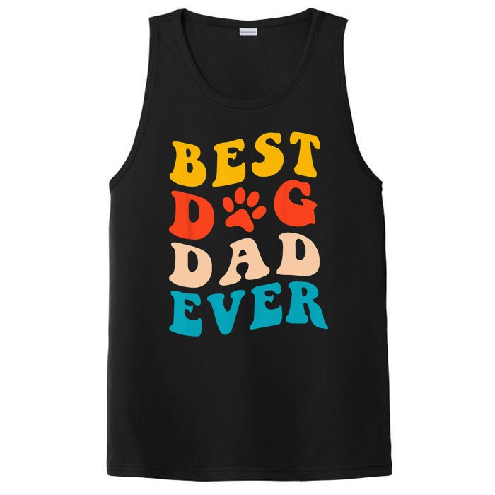 Best Dog Dad Ever Fathers Day Dog Dad Retro Vintage PosiCharge Competitor Tank