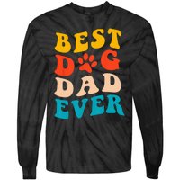 Best Dog Dad Ever Fathers Day Dog Dad Retro Vintage Tie-Dye Long Sleeve Shirt