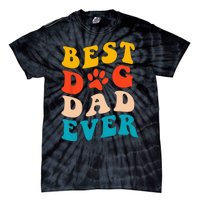 Best Dog Dad Ever Fathers Day Dog Dad Retro Vintage Tie-Dye T-Shirt