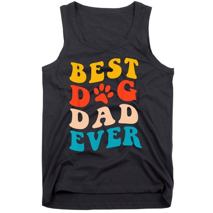 Best Dog Dad Ever Fathers Day Dog Dad Retro Vintage Tank Top