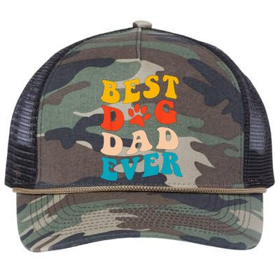 Best Dog Dad Ever Fathers Day Dog Dad Retro Vintage Retro Rope Trucker Hat Cap