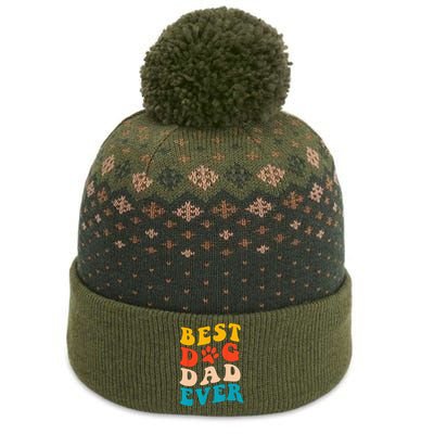 Best Dog Dad Ever Fathers Day Dog Dad Retro Vintage The Baniff Cuffed Pom Beanie