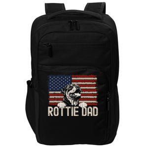 Best Dog Dad Ever American Flag Rottie Dad Impact Tech Backpack