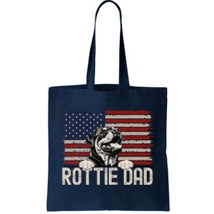 Best Dog Dad Ever American Flag Rottie Dad Tote Bag