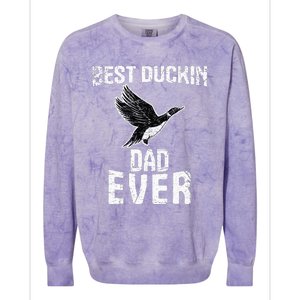 Best Ducking Dad Ever Duck Waterfowl Hunting Funny Colorblast Crewneck Sweatshirt