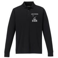 Best Ducking Dad Ever Duck Waterfowl Hunting Funny Performance Long Sleeve Polo