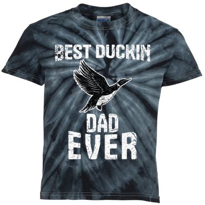 Best Ducking Dad Ever Duck Waterfowl Hunting Funny Kids Tie-Dye T-Shirt