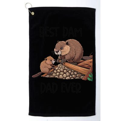Best Dam Dad Funny Beaver Fathers Day Animal Pun Design Golf Towel