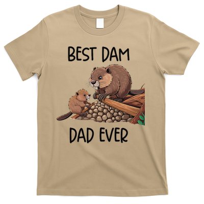 Best Dam Dad Funny Beaver Fathers Day Animal Pun Design T-Shirt