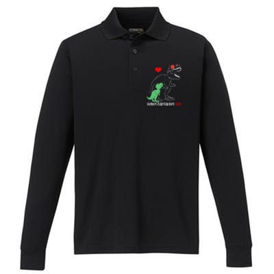 Bonus Dadsaurus Daddy Rex Autism Awareness Proud Dad Cute Gift Performance Long Sleeve Polo