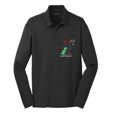 Bonus Dadsaurus Daddy Rex Autism Awareness Proud Dad Cute Gift Silk Touch Performance Long Sleeve Polo