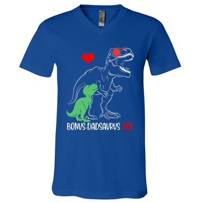 Bonus Dadsaurus Daddy Rex Autism Awareness Proud Dad Cute Gift V-Neck T-Shirt