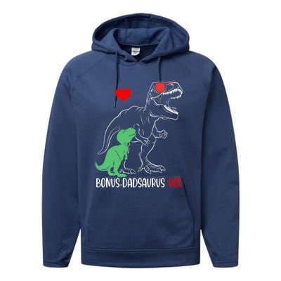 Bonus Dadsaurus Daddy Rex Autism Awareness Proud Dad Cute Gift Performance Fleece Hoodie