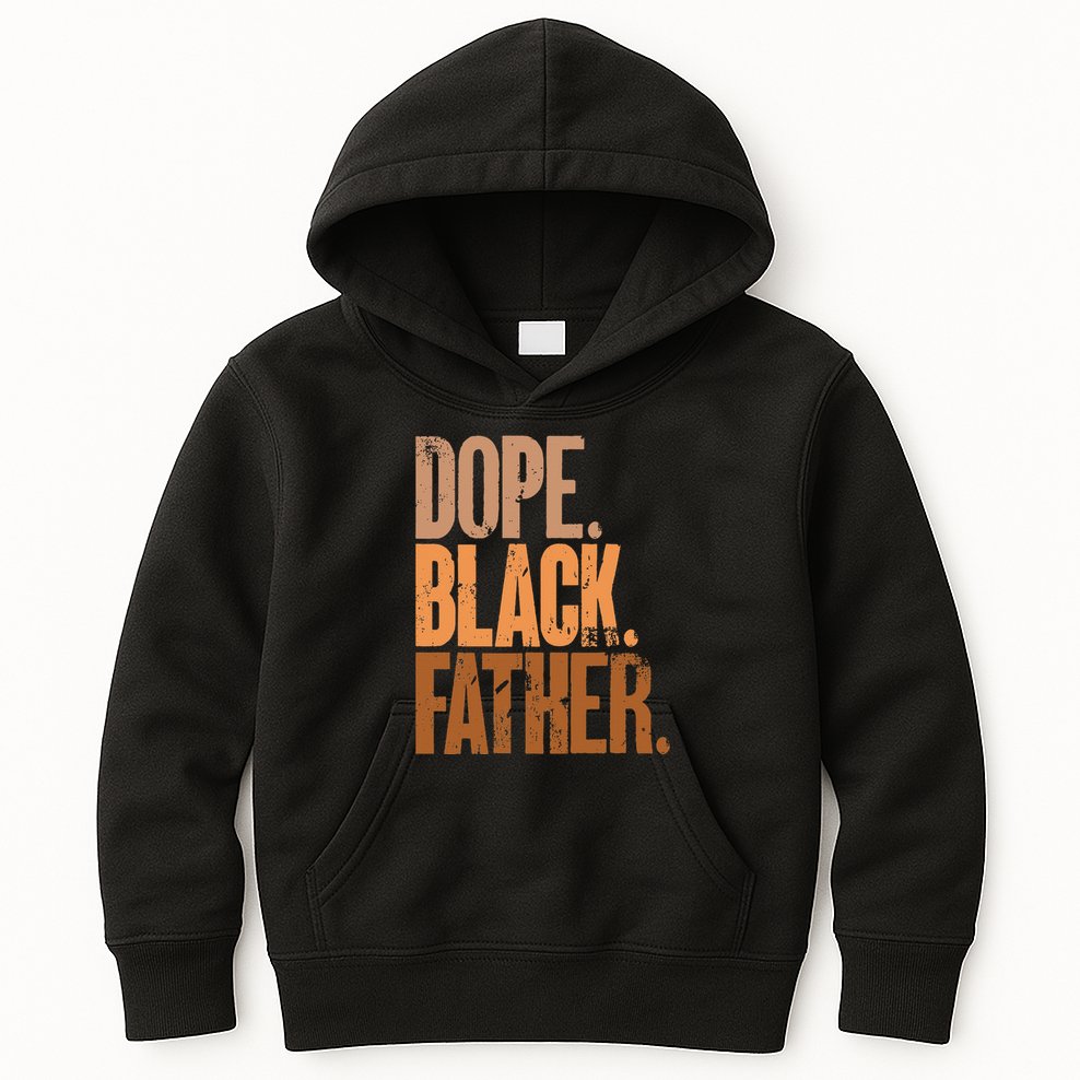 Black Dad Dope Black Father Fathers Day Kids Hoodie