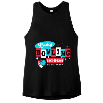 Bowling Design Do Not Wash This Is My Lucky Bowling Ladies PosiCharge Tri-Blend Wicking Tank