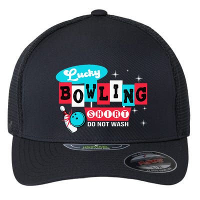 Bowling Design Do Not Wash This Is My Lucky Bowling Flexfit Unipanel Trucker Cap