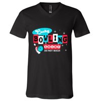 Bowling Design Do Not Wash This Is My Lucky Bowling V-Neck T-Shirt