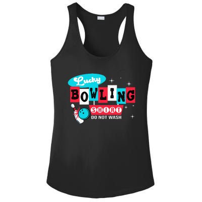 Bowling Design Do Not Wash This Is My Lucky Bowling Ladies PosiCharge Competitor Racerback Tank