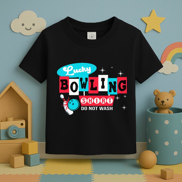 Bowling Design Do Not Wash This Is My Lucky Bowling Toddler T-Shirt